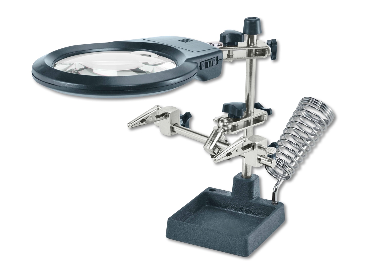 Set de travaux de précision avec loupe LED