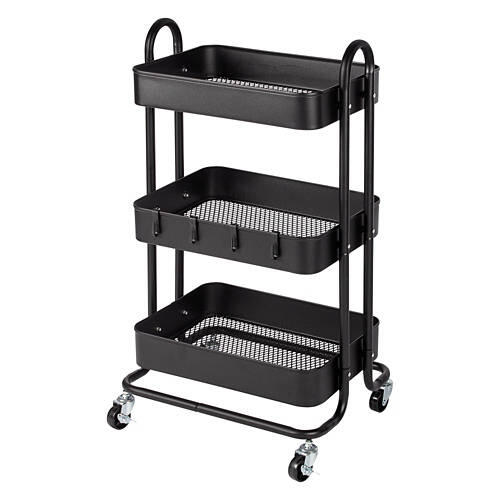 3 Tier Rolling Cart, Black