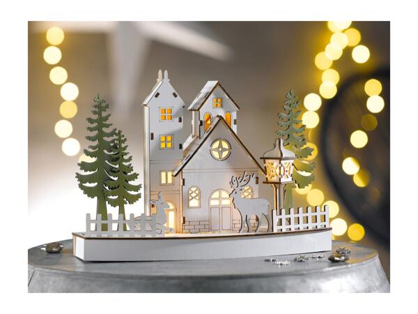 Livarno Home Light-Up Wooden Christmas Village Scene