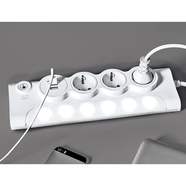 Smart-Steckerleiste mit abschaltbarer LED-Beleuchtung