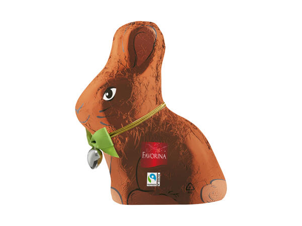 Seated rabbit with bow