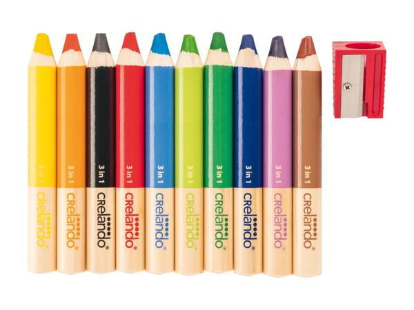 Crayons de couleur 3 en 1, set de 10