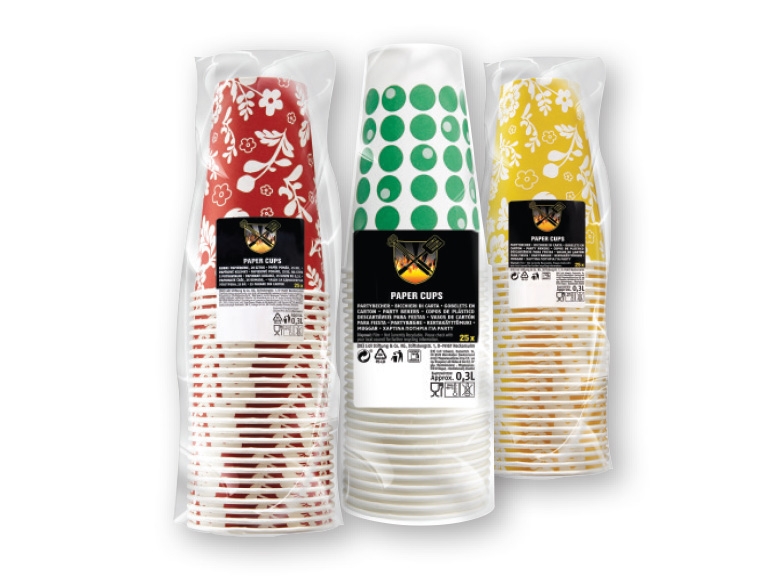 Grillmeister Assorted Patterned Paper Cups