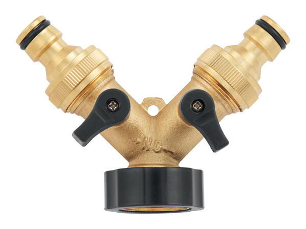 Parkside Brass 2-Way Hose Splitter/ Brass Hose Connector System