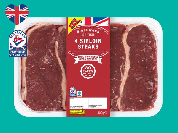Birchwood 4 British Sirloin Steaks