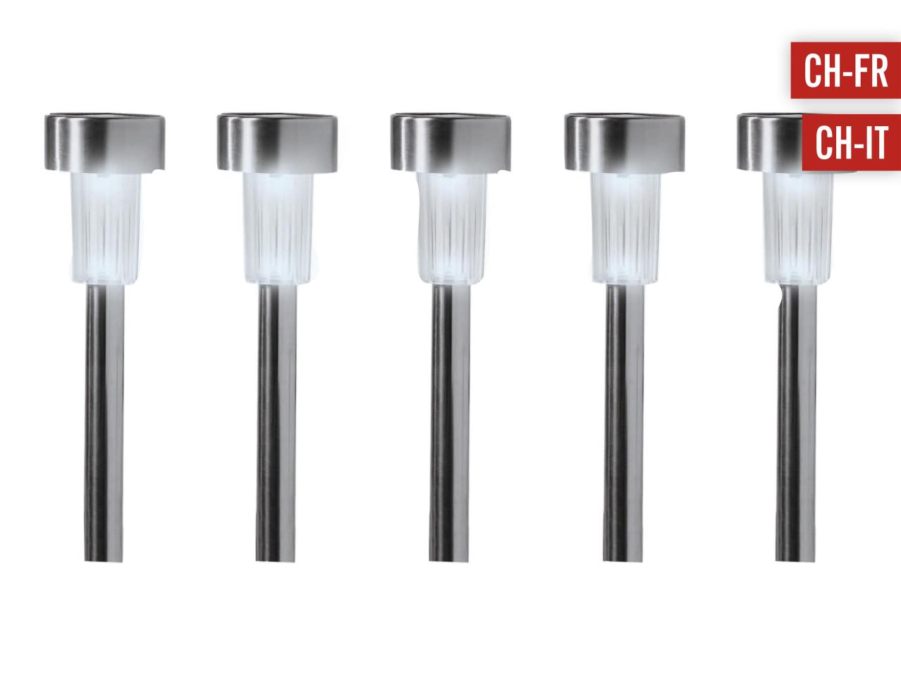 Balises solaires à LED, lot de 5