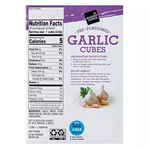 Pre-Portioned Garlic Cubes, 24 count
