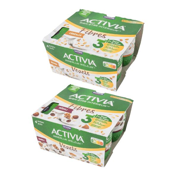 ACTIVIA(R) 				Yoghurt met vezels, 4 st.