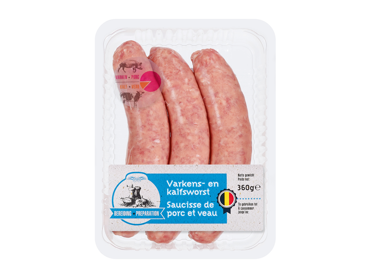 Saucisse porc et veau