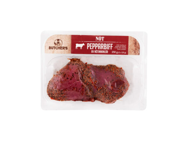 Färska pepparbiffar