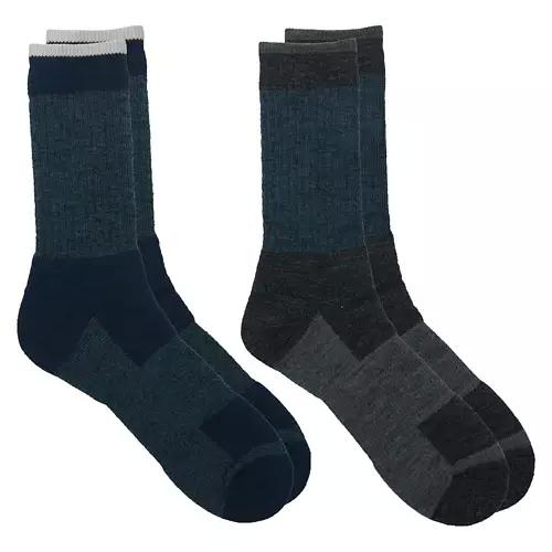 2 Pack Men's Thermal Socks - Grey & Blue, 6-12