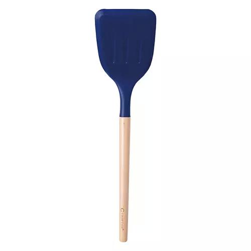 Beechwood & Silicone Spatula Turner, Navy Blue