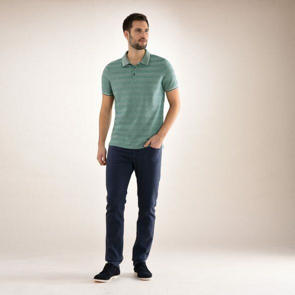 Stribet poloshirt