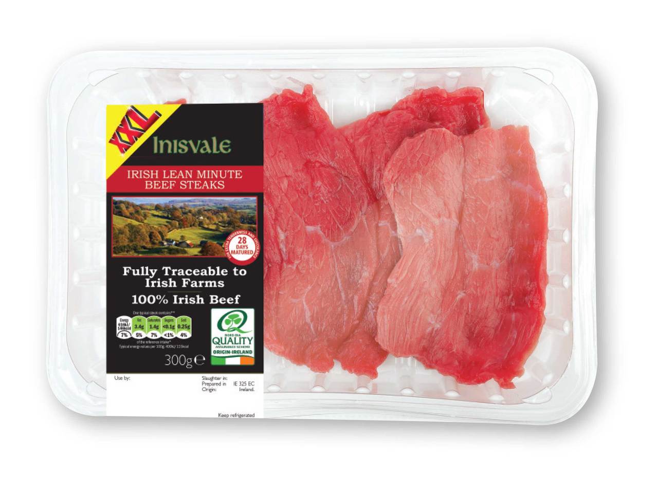 INISVALE(R) Fresh Irish Lean Minute Beef Steaks