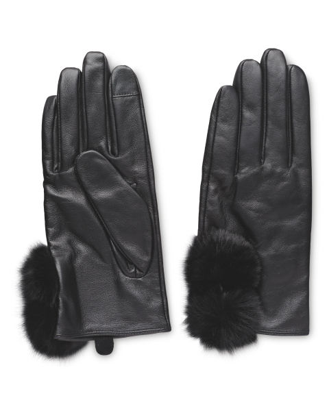 Avenue Ladies' Fur Pom Gloves