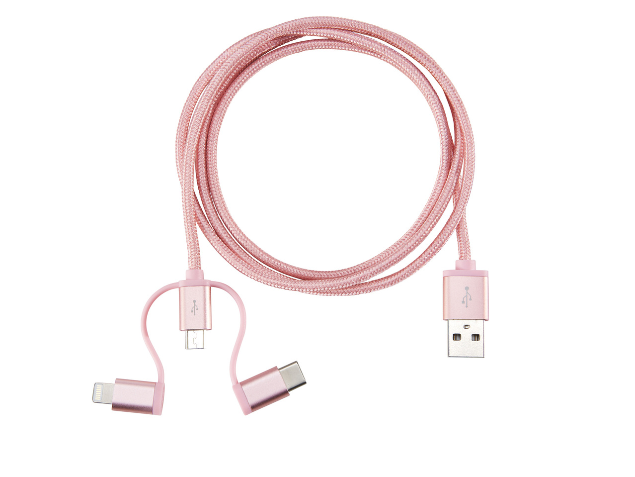 Cablu de date, 3 în 1, cu Micro-USB / USB-Tip-C / Lightning, 1 m