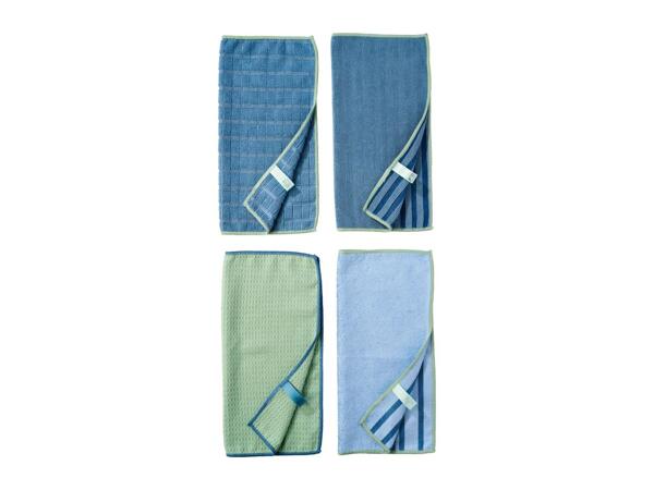 Livarno Home Bathroom Microfibre Cloths - 4 Pack
