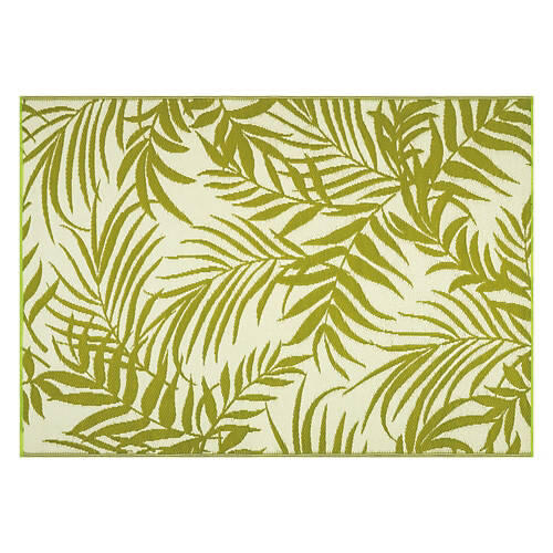 5' x 7' Reversible Indoor/Outdoor Rug - Green Leaves
