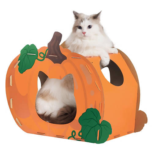 Halloween Cat Scratching Playhouse - Pumpkin