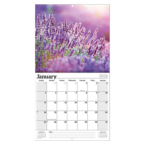 Year 2026 Premium Wall Calendar - Flowers