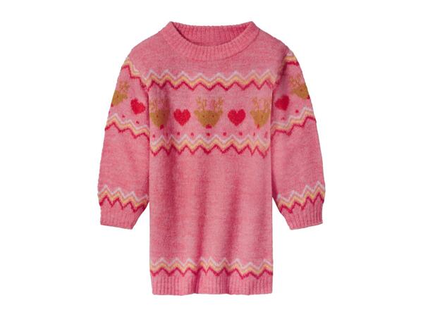 Lupilu Younger Kids' Pink Christmas Jumper Dress