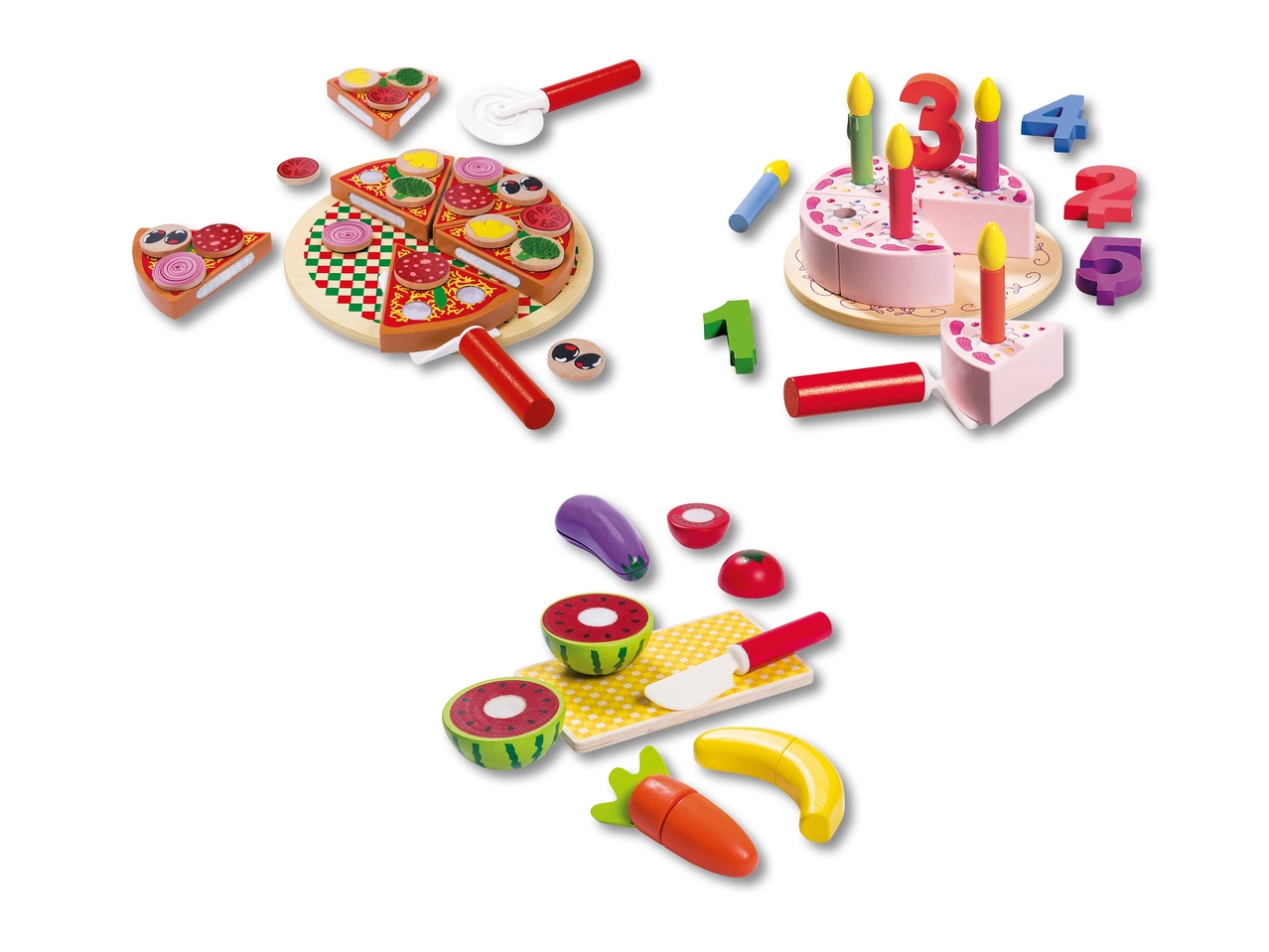 Set d'aliments en bois