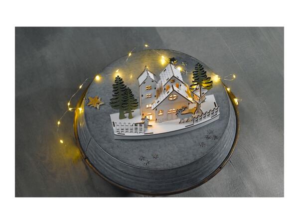 Livarno Home Light-Up Wooden Christmas Village Scene