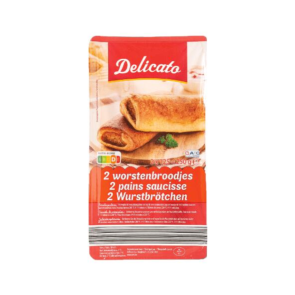 DELICATO(R) 				Pains saucisse, 2 pcs