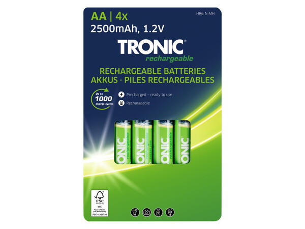 TRONIC(R) Nabíjecí baterie Ni-MH, 4 kusy