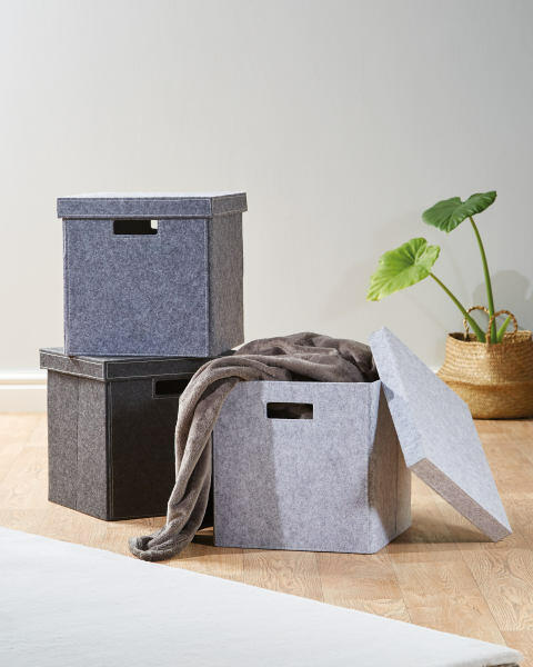Black Felt Storage Cube 2 Pack