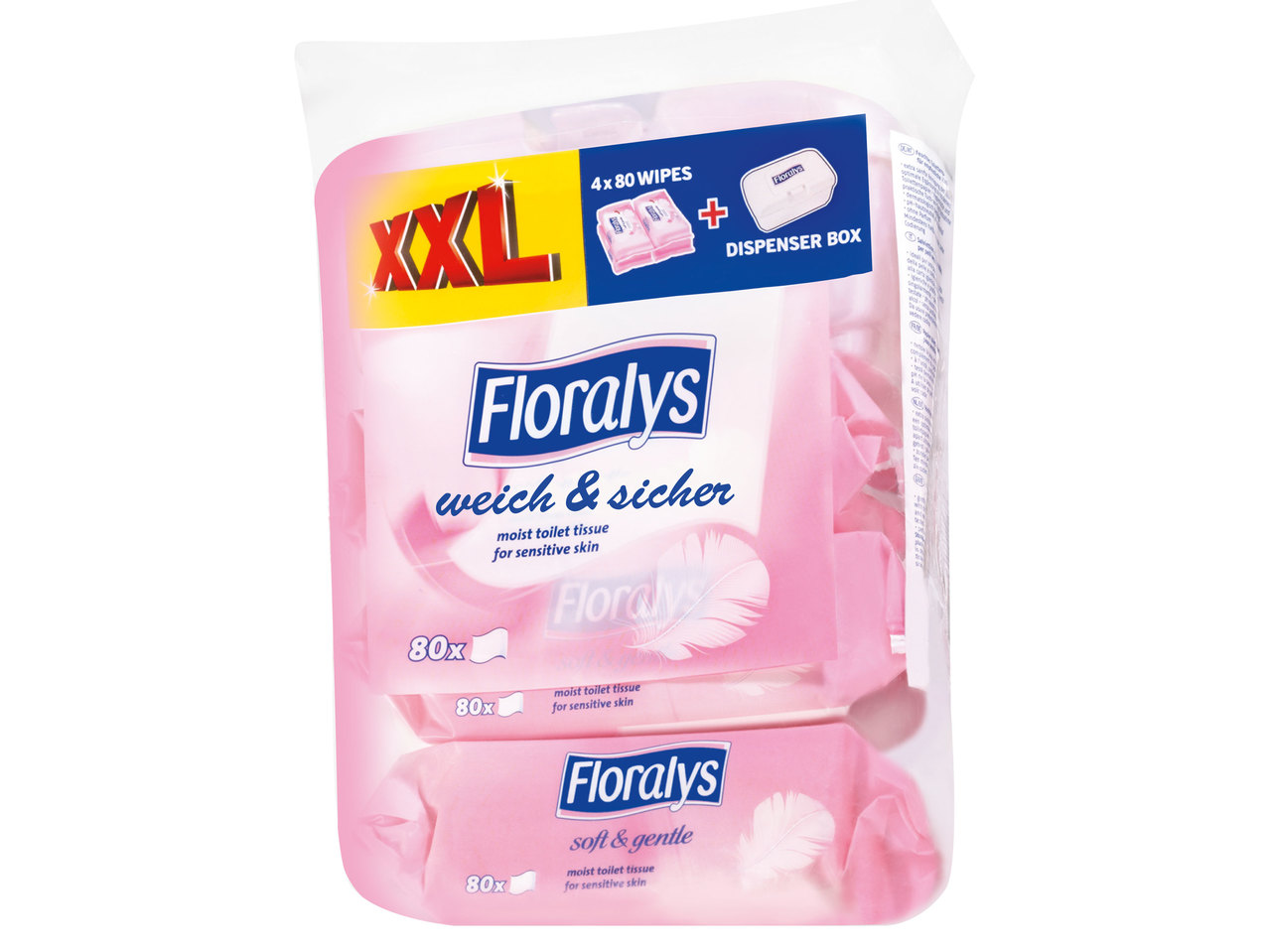 Feuchttücher mit Box 4x 80 Stk.-Pkg.