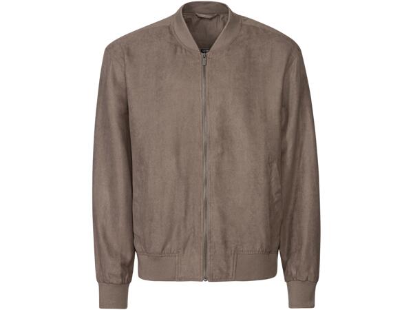 Men's Faux Suede Bomber Jacket