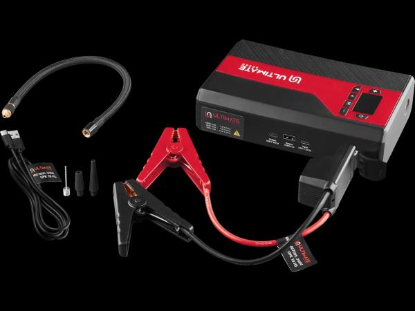 Power bank with compressor and vehicle jump starter