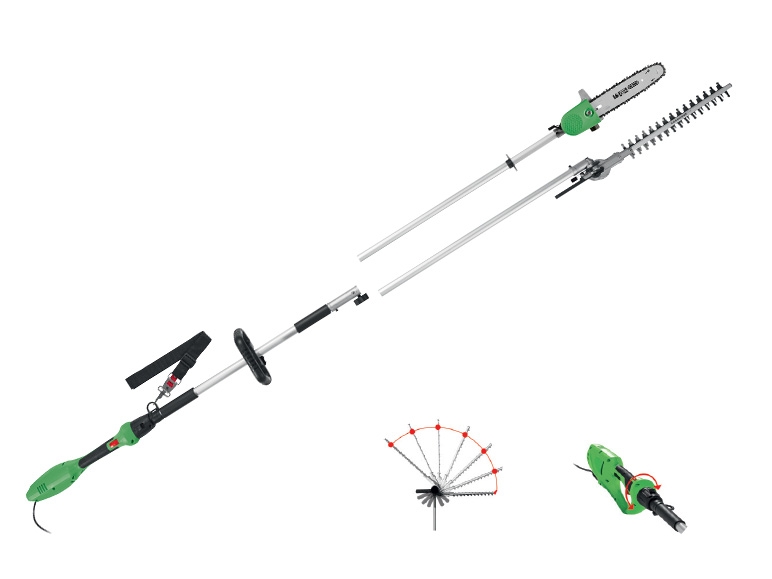 FLORABEST(R) 900W 2-in-1 Long-Reach Hedge Trimmer/Pruner