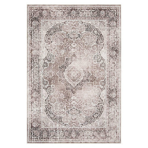 6' x 9' Oversized Washable Rug - Brown Traditional