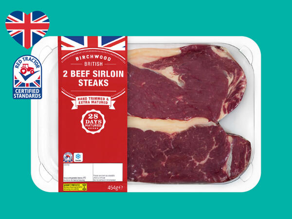 2 Beef 28-day Matured Sirloin Steaks