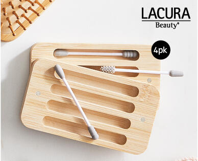 Reusable Beauty Tips with Bamboo Storage 4pk