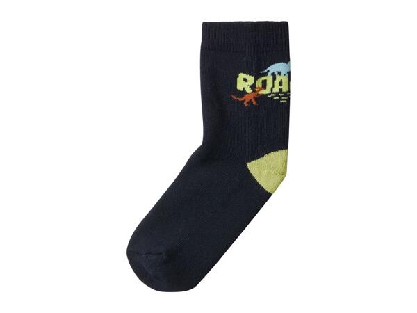Lupilu Kids' Thermal Socks with Dinosaur Design - 5 Pairs