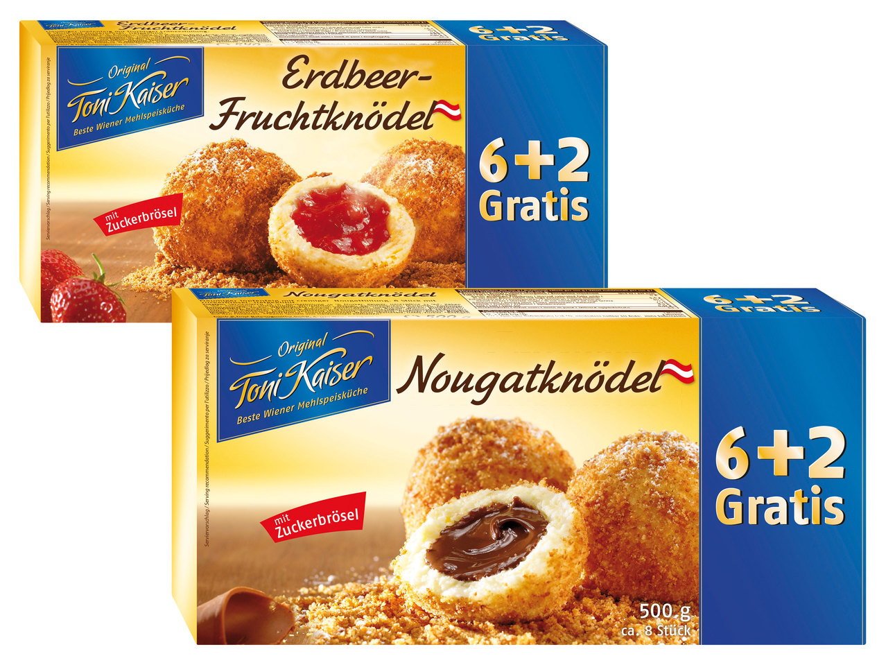 TONI KAISER Nougat-/Erdbeerknödel