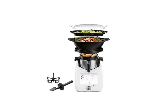 SILVERCREST(R) KITCHEN TOOLS Monsieur Cuisine Smart White SKMS 1200 C1 s nástavcem na strouhání a řezání SFMC 4 B2