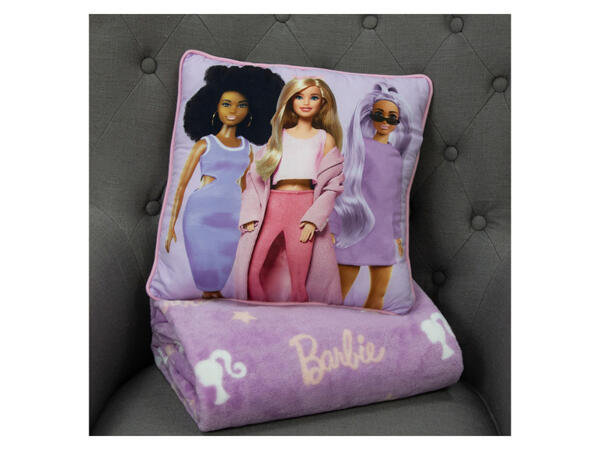Barbie Dětská deka s polštářem, 100 x 150 cm, 35 x 35 cm