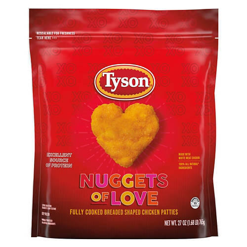 Nuggets of Love Heart-Shaped Chicken Nuggets, 27 oz