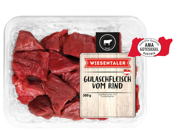 Frisches Rindsgulaschfleisch