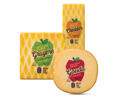 Happy Farms Preferred Applewood Smoked Gruyere, Gouda or Cheddar Cheese