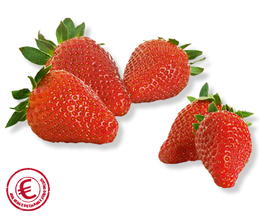Fraises dans un emballage en forme de cœur