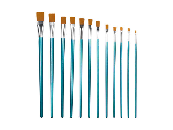 Set pennelli piatti, 12 pezzi