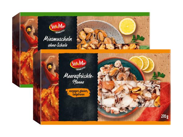 Meeresfrüchte oder Miesmuscheln