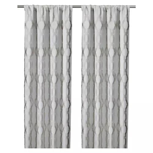 2 Pack Jacquard Window Curtains - Hazel