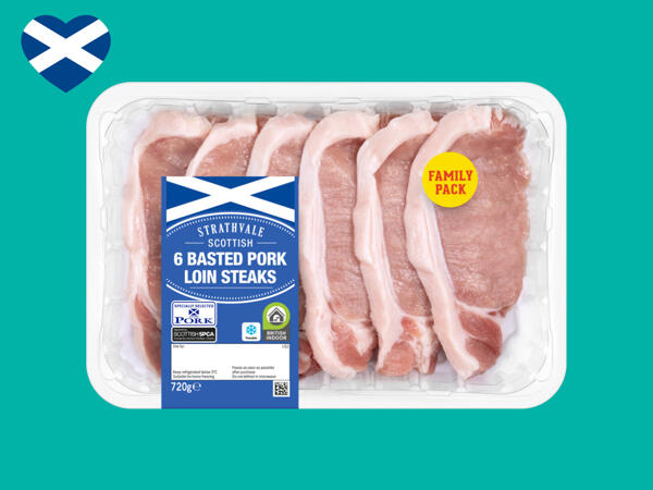 Strathvale 6 Basted Scottish Pork Loin Steaks