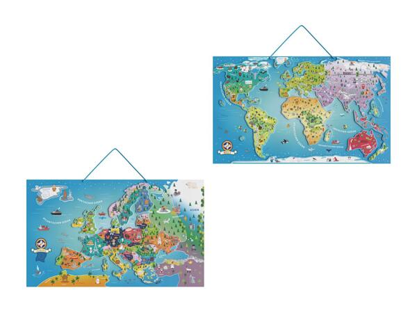 Carte magnétique du monde et de l'Europe, 95 pièces